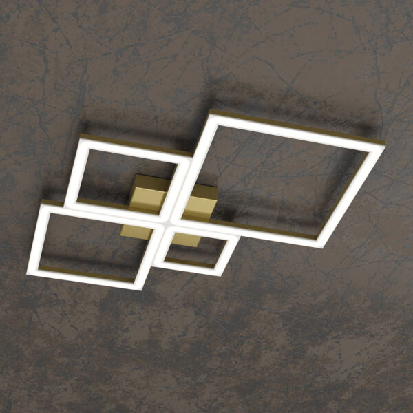 Plafoniera Top Light FOUR SQUARES ORO BRUNITO 1162/70 88W LED