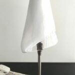 GENIUS PB di La Murrina da tavolo Mont. nikel vetro bianco h.50 d.14 - 1 luce E.14