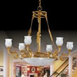 6566 Lampadario IMPERO luci 6+3 oro antico