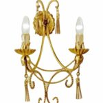 270 Applique 2 luci oro foglia di Passeri international