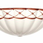 R 2474 Applique ceramica Eurokeramic dec. greca marrone 1 luce E.27