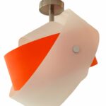 Plafoniera Tourbillon L 9632 Mont. nikel vetro Murano Bianco e arancio di Panzeri 1 luce E.27