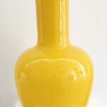 ANFORA oggetto in vetro di Murano di La Murrina colore giallo h.52 cm.