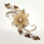 F.6505/1 Plafoniera 1 luce di Passeri International dec. bianco e oro