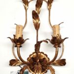 A.6675/2 Applique 2 luci di Passeri International dec. oro foglia