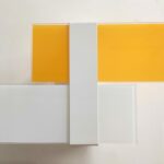 90216 di Linea Light Plafoniera vetri binaco e giallo