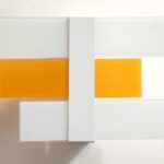 90217 di Linea Light Plafoniera vetri binaco e giallo