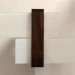 90228 di Linea Light Plafoniera fascia legno vetri bianchi