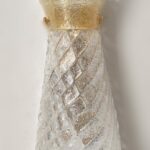 678 Applique di Italamp in vetro di murano cristallo graniglia e oro 2 luci