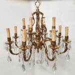 251/8+4 Lampadario Lampart in bronzo e cristalli di Boemia