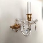 386 Applique in cristallo con pendagli di Italamp dec.oro opaco 1 luce