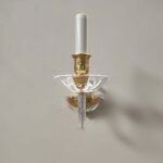 386 Applique in cristallo di Italamp dec.oro opaco 1 luce