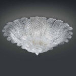 78/65 Plafoniera di Italamp in vetro a scaglie 7 luci E.24