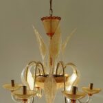 BOHEME S6 Lampadario di La Murrina vetro graniglia ambra