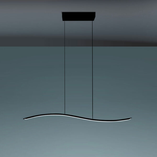 LIL WAVE SOSPENSIONE 1 LUCE NERO 24W 3000K