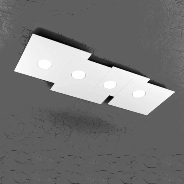 Plate Plafoniera di Top light 1129/PL4 rettangolare in quattro colorazioni