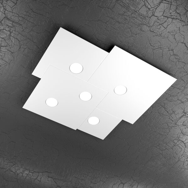 Plate Plafoniera di Top light 1129/PL5 quadrata in quattro colorazioni