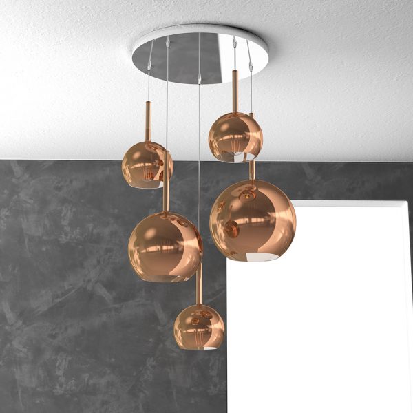 Future Sospensione di Top Light 1155/S5 mix 5 luci base tonda in diverse colorazioni