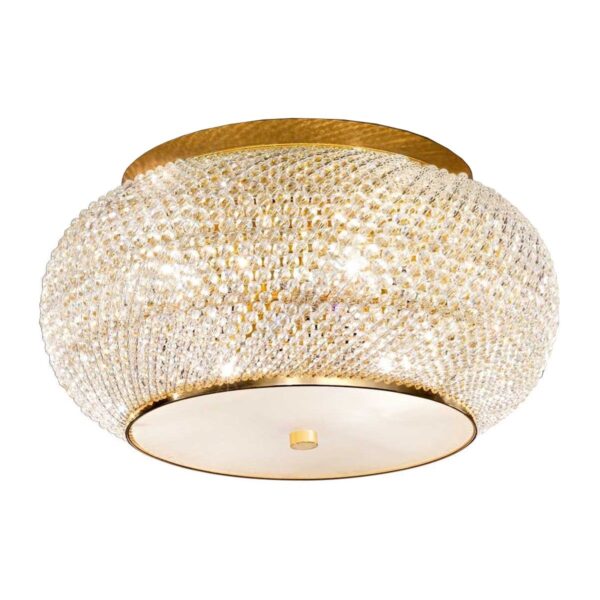 Pashà Plafoniera di Ideal Lux cristallo 40cm Oro o Cromo