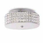 Roma Plafoniera di Ideal Lux classica 30cm rotonda cristalli trasparenti