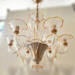 Doge lampadario in vetro di Murano di La Murrina 6 luci in cristallo decoro ambra