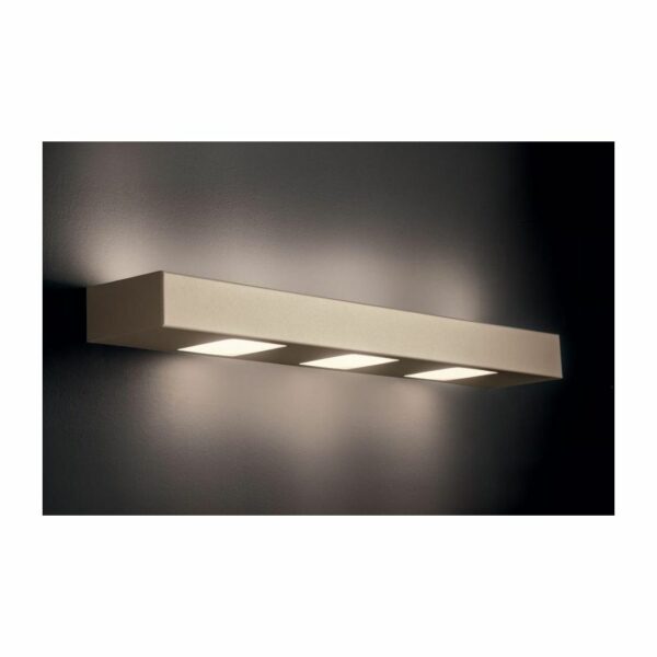 UP DOWN 4+3 APPLIQUE DI ILLUMINANDO CM 44 IN METALLO BIANCO, ANTRACITE O SABBIA CON BIEMISSIONE DI LUCE