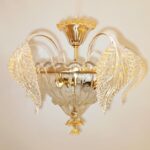 Butterfly plafoniera di La Murrina decoro cristallo oro ø56