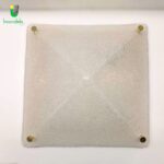 685 Plafoniera in vetro di Murano di La Murrina montatura oro vetro graniglia bianco cm 30x30 - immagine 4