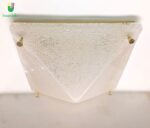 685 Plafoniera in vetro di Murano di La Murrina montatura oro vetro graniglia bianco cm 30x30 - immagine 2