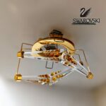 Funtasy faretto da incasso in cristallo Swarovski montatura oro decoro topazio