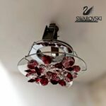 Ice faretto da incasso in cristallo Swarovski montatura cromo decoro bordeaux