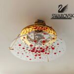 Vitality faretto da incasso in cristallo Swarovski montatura oro decoro rosso