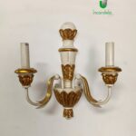 Torre appique classico a due luci in resina e metallo