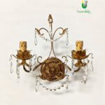 Primula applique di Prearo a 2 luci in oro francese e cristalli swarovski