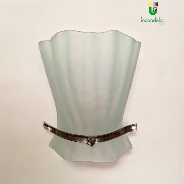 Drappo applique di Porreca decoro azzurro