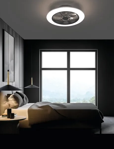 ALISIO Plafoniera/Ventilatore disponibile in 2 diverse finiture e dimensioni