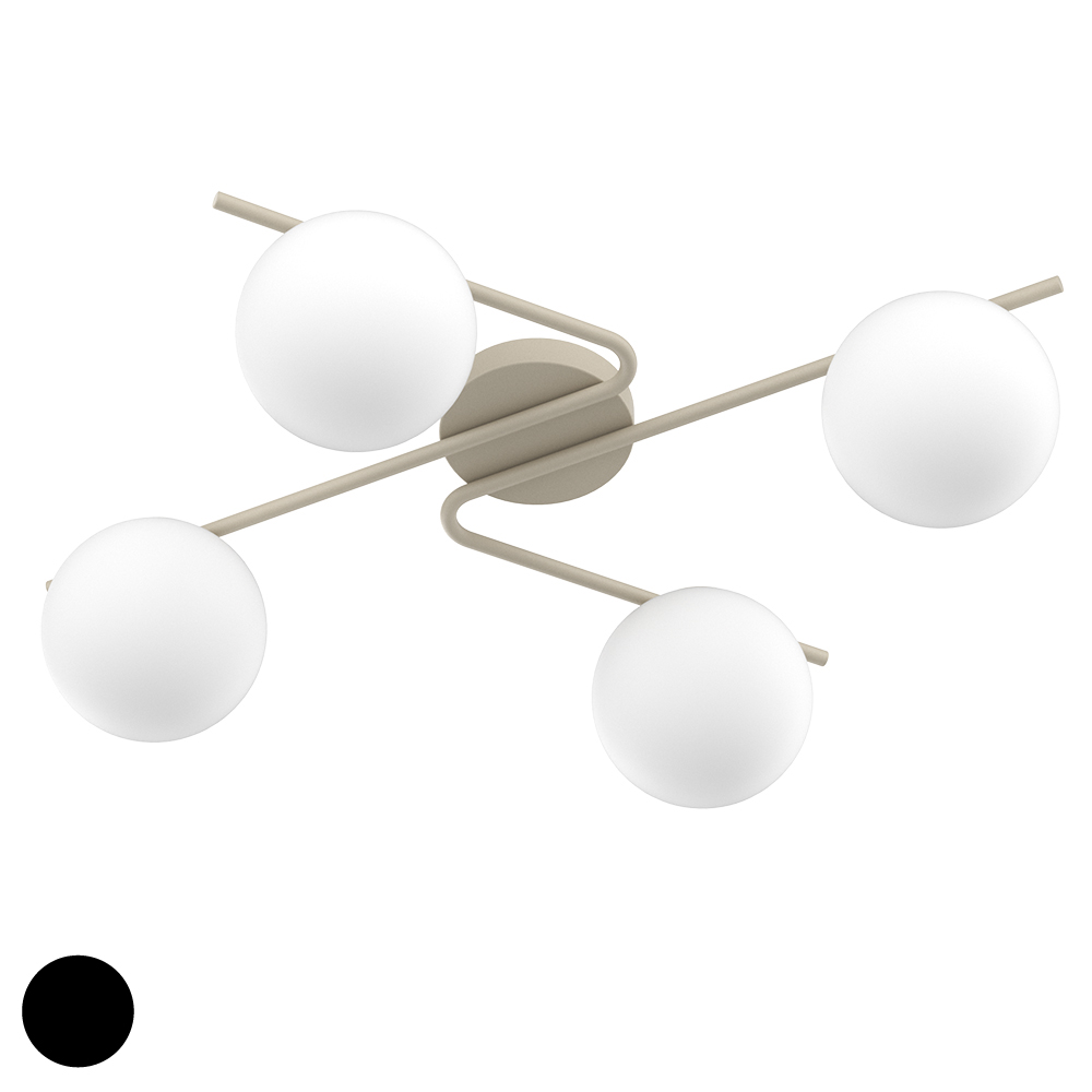 lampada-da-parete-soffitto-top-light-holly-1201-4-p 1201/4 SA/NE HOLLY Plafoniera di di Top Light in due finiture - immagine 1