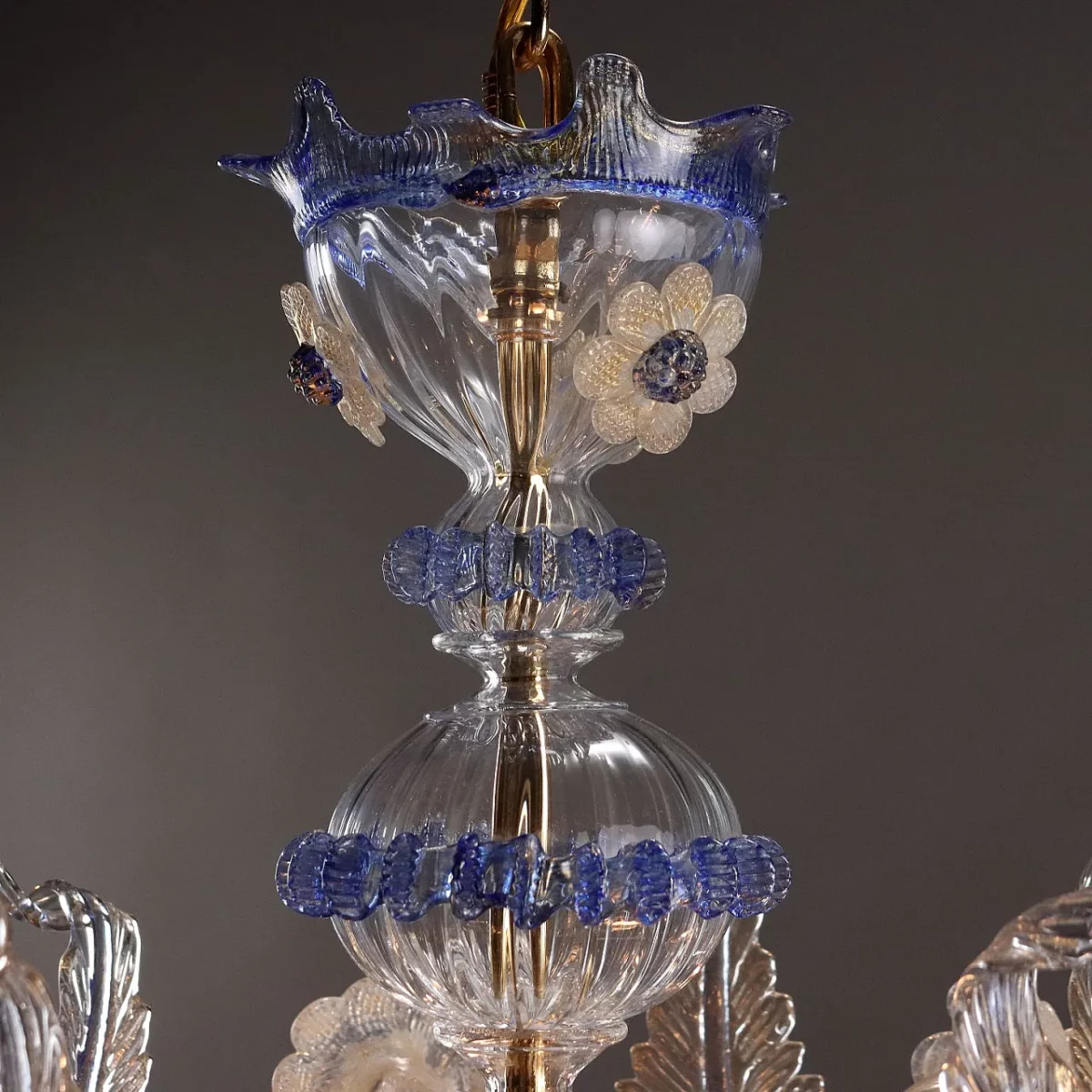 VENEZIANO S 6 luci Lampadario di La Murrina Blu dec. oro - immagine 7