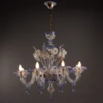 VENEZIANO S 6 luci Lampadario di La Murrina Blu dec. oro