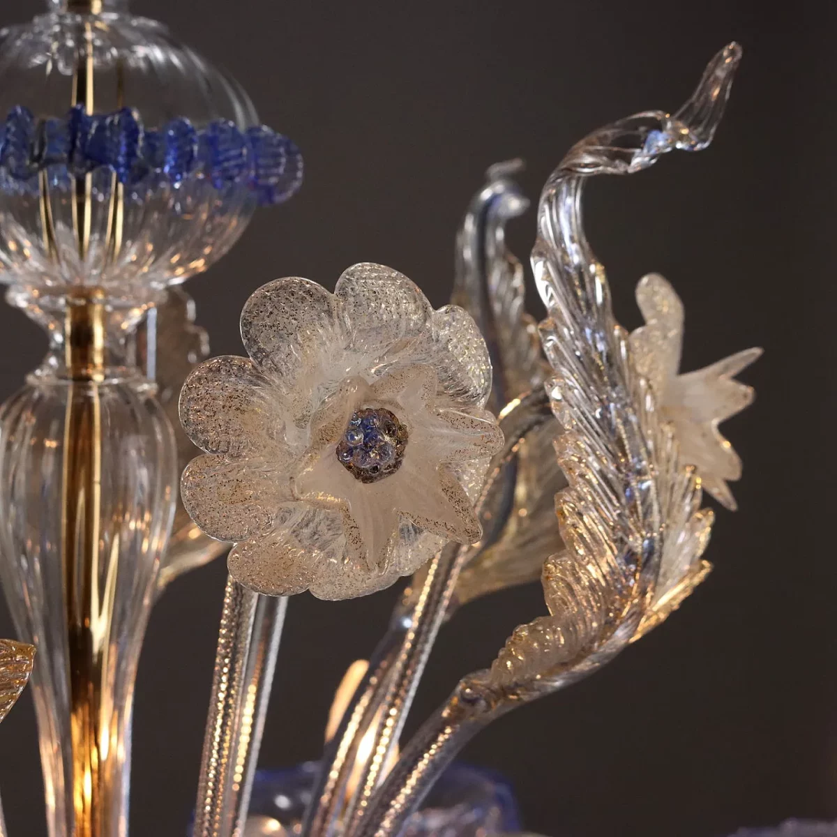 VENEZIANO S 6 luci Lampadario di La Murrina Blu dec. oro - immagine 6