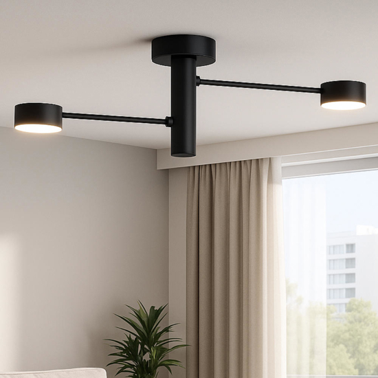 0952624_top-light-plafoniera-nera-moderna-octopus-due-luci-orientabili_550 OCTOPUS PLAFONIERA DI TOP LIGHT 2 LUCI MODERNA ORIENTABILE IN 3 FINITURE - immagine 1