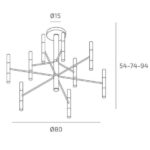 Space Lampadario di top Light design moderno in due finiture 18 x G9 - immagine 4