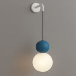 COTTAGE Applique da parete di Top Light pendente SFERA VETRO BIANCO E BLU - immagine 4