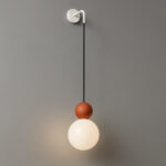 COTTAGE Applique da parete di Top Light pendente SFERA VETRO BIANCO E TERRA ROSSA - immagine 5