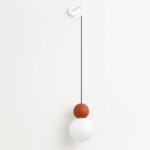 COTTAGE Applique da parete di Top Light pendente SFERA VETRO BIANCO E TERRA ROSSA - immagine 4