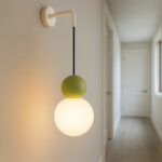 COTTAGE Applique da parete di Top Light pendente SFERA VETRO BIANCO E VERDE