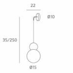 COTTAGE Applique da parete di Top Light pendente SFERA VETRO BIANCO E BLU - immagine 2