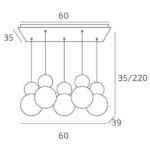 COTTAGE 1228 S5R SOSPENSIONE DI TOP LIGHT SU BASE RETTANGOLARE 4 FINITURE DIFFERENTI - immagine 11