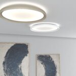 PLANA Plafoniera moderna biemissione luce LED CCT SWITCH metallo acrilico in 3 dimensioni e 3 colori