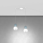 COTTAGE 1228 S2 S SOSPENSIONE DI TOP LIGHT 2 LUCI DECENTRATE 3 FINITURE DIFFERENTI